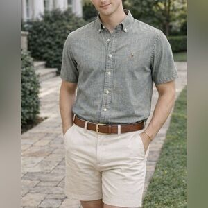 Vintage Ralph Lauren Casual Gray Button Down Shirt